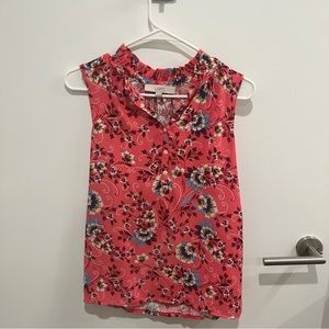 magenta floral Loft blouse, size xs